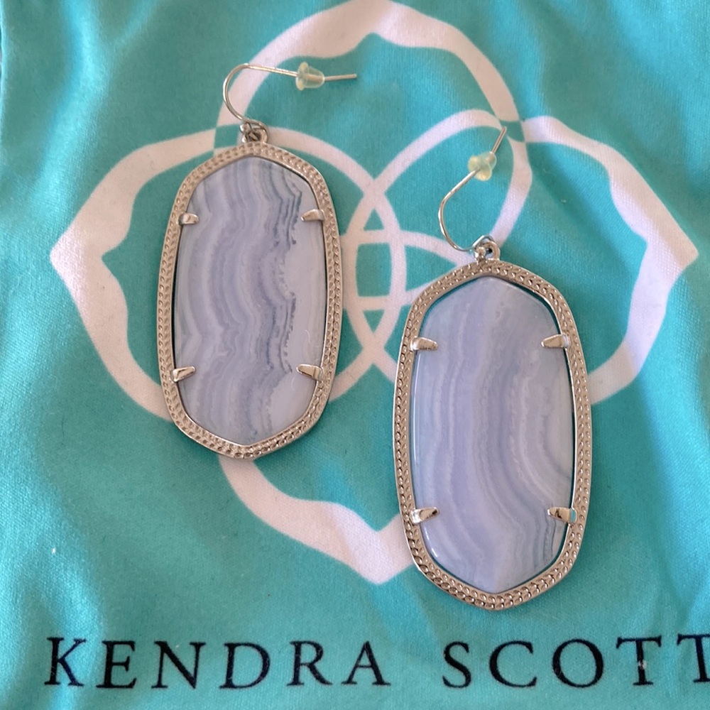 KENDRA a SCOTT Elle Earrings-Blue Stone and Silver